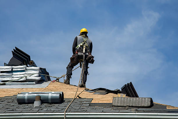 Professional Roofing technician working in La Ward, TX